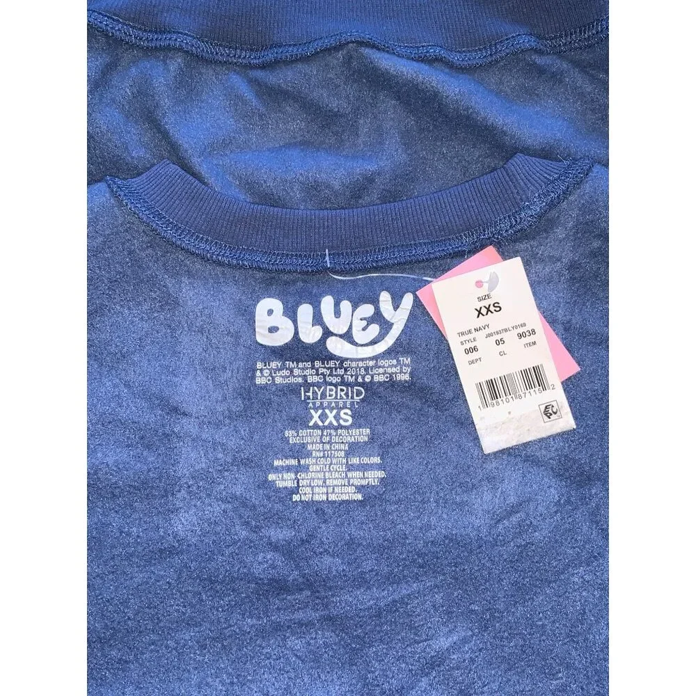 Bluey Kids Girls Crewneck Sweater Blue Hybrid Apparel Cotton Blend Size XXS - Picture 6 of 12